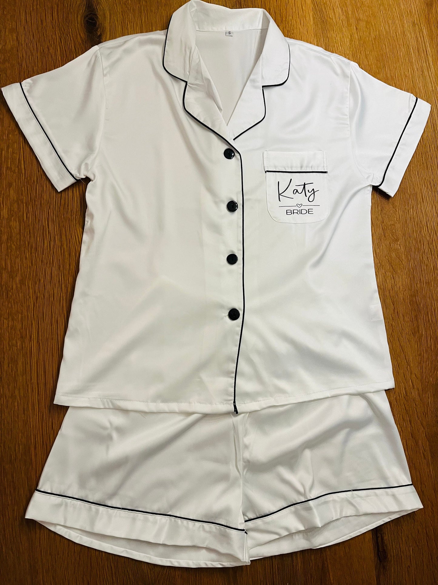 Oyster Bridesmaid Satin shirt Pjs | Maid of honour pjs | bridesmaid robes | Pjs for bridal party | Satin bridesmaid pjs | Cami Pjs
