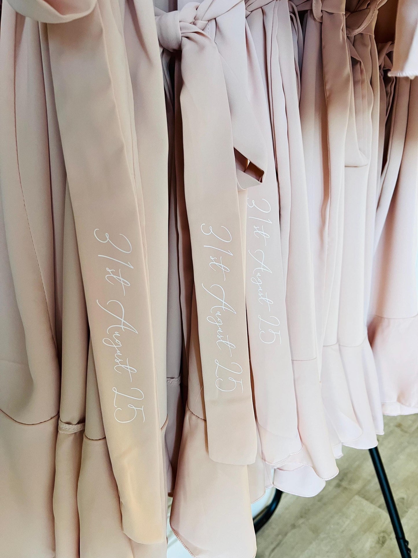 Blush Ruffle Bridesmaid Robes - Bridesmaid personalised Robe - Maid of honour robe - Bride robe - Pastel Robe - Satin Robe