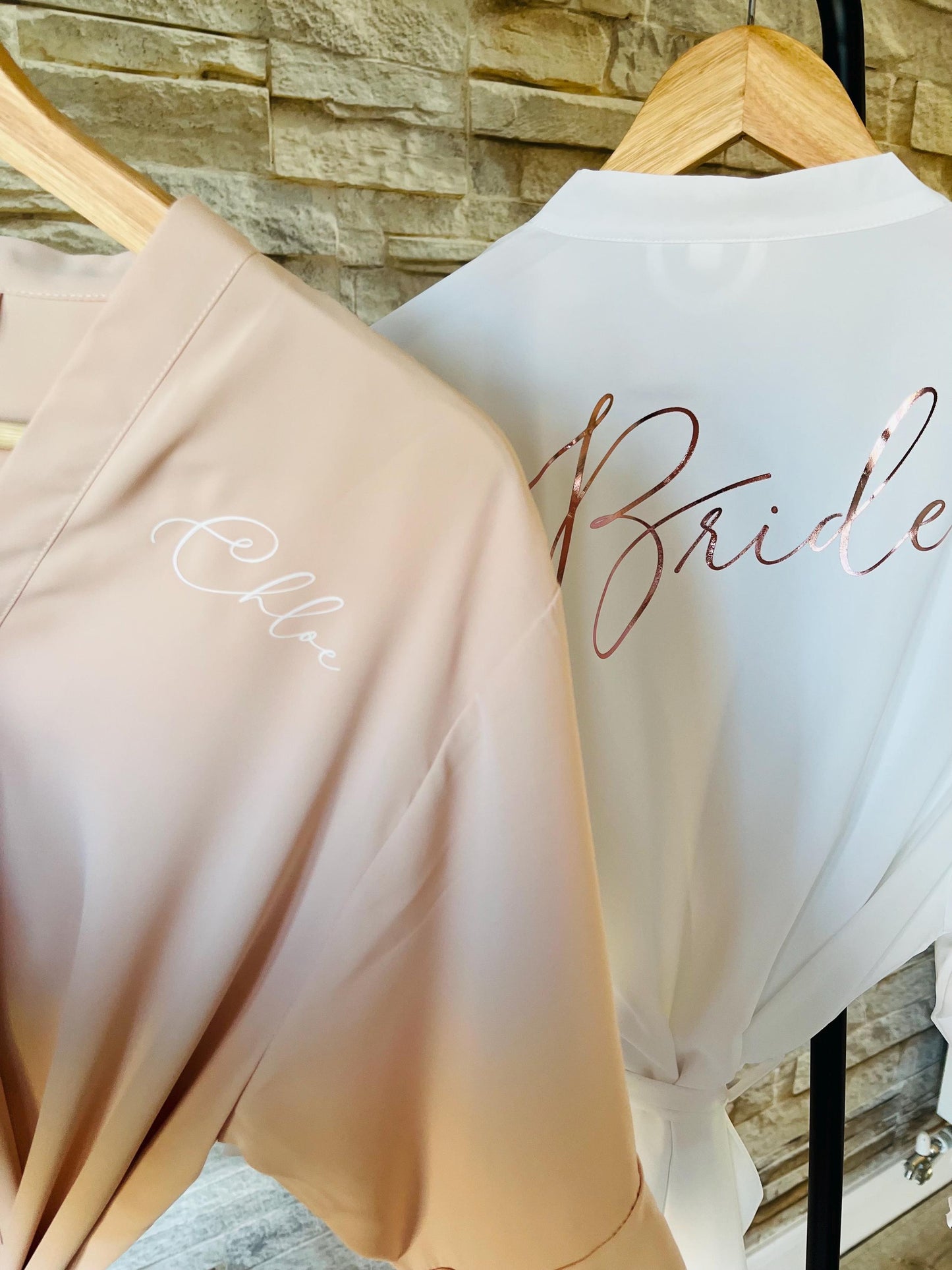 Blush Ruffle Bridesmaid Robes - Bridesmaid personalised Robe - Maid of honour robe - Bride robe - Pastel Robe - Satin Robe
