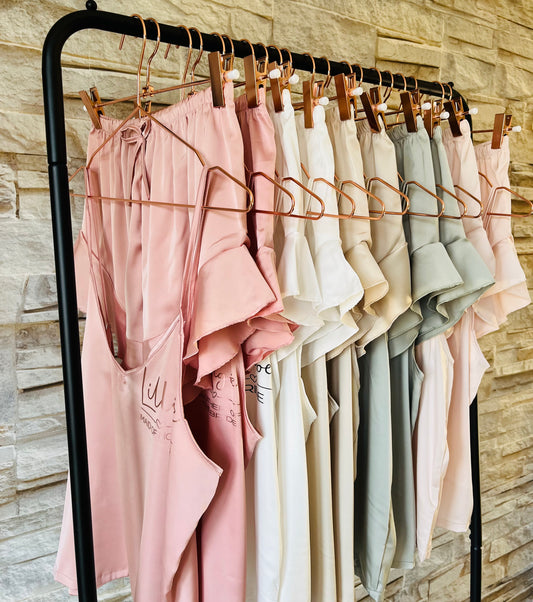 Bridesmaid Ruffle Cami Pjs | Maid of honour pjs | bridesmaid robes | Pjs for bridal party | Satin bridesmaid pjs | Cami Pjs