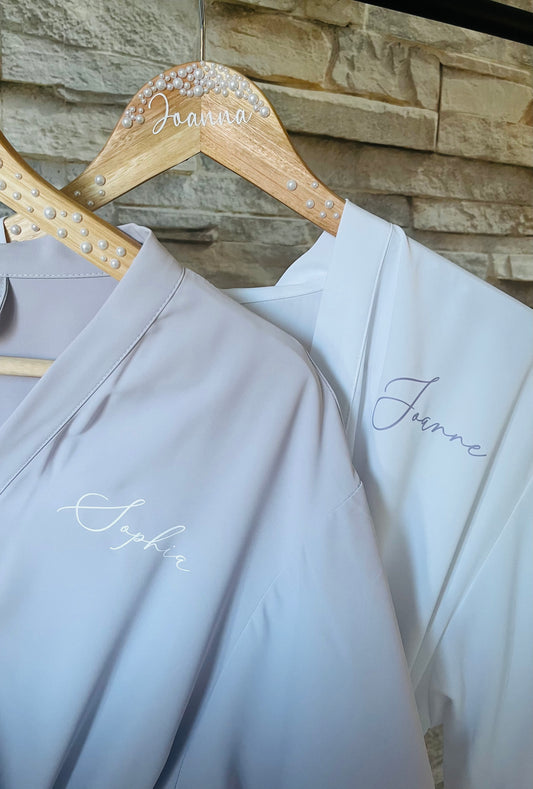 Lilac Ruffle Bridesmaid Robes - Bridesmaid personalised Robe - Maid of honour robe - Bride robe - Pastel Robe - Satin Robe