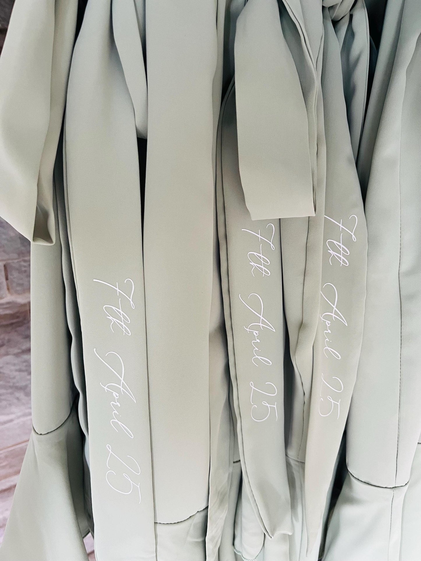 Sage Ruffle Bridesmaid Robes - Bridesmaid personalised Robe - Maid of honour robe - Bride robe - Pastel Robe - Satin Robe